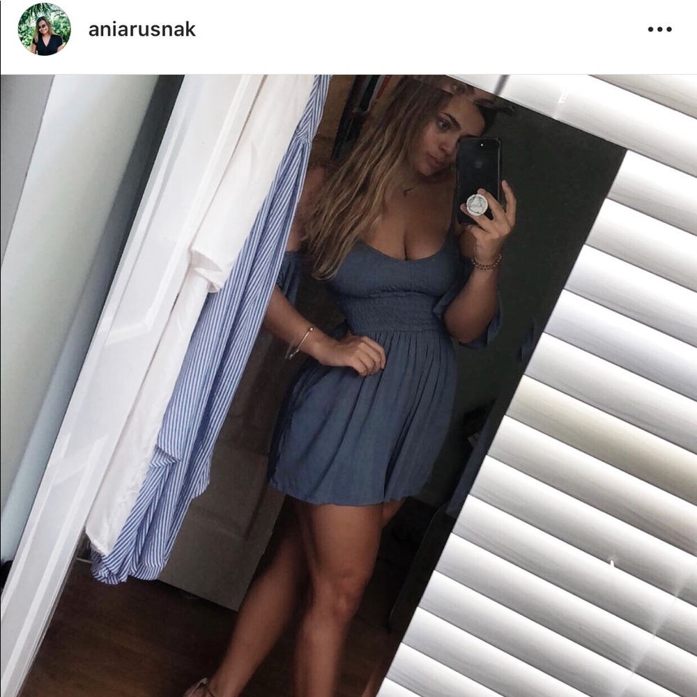 FOLLOW MY INSTA. selling this blue romper